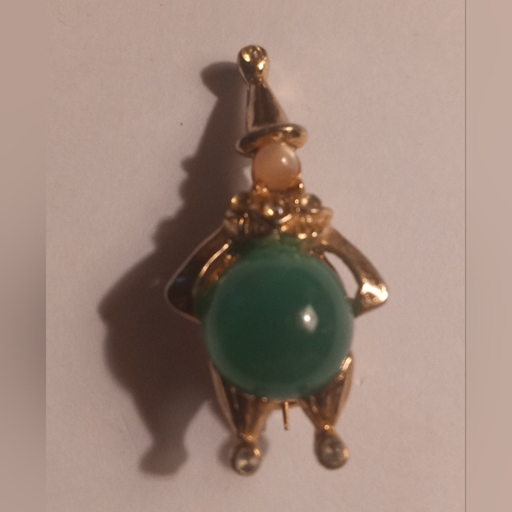 MCM VINTAGE JELLY BELLY CLOWN BROOCH, UNSIGNED PIN/BROOCH CLOWN